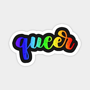 Queer Cursive Rainbow Script Magnet