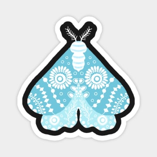 Folk Art Moth in Turquoise Magnet