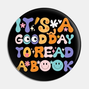 it's a good day to read a book funny floral groovy Pin