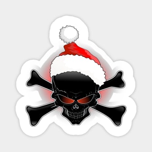 Christmas Santa Black Skull Magnet