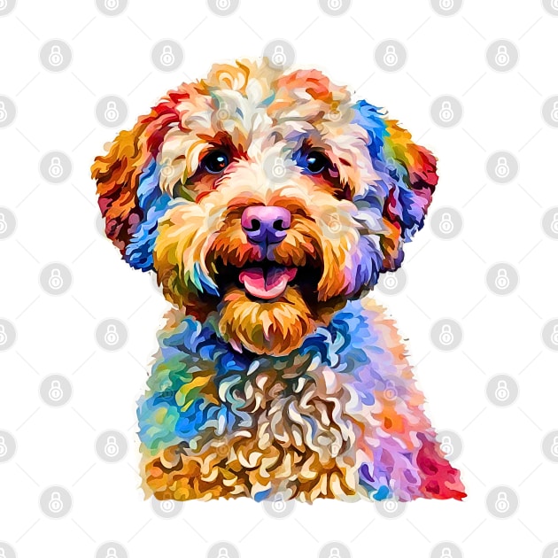 Pop-Art Lagotto Romagnolo Impressionism by Doodle and Things