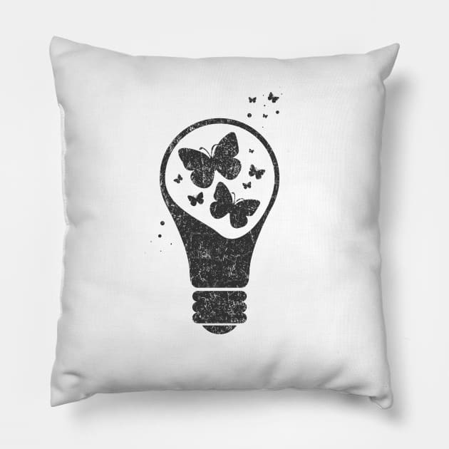 Light Bulb - Butterflies Pillow by ORENOB