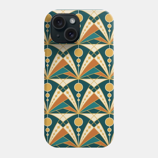 Art Deco (Green, rusty and gold) Phone Case by lents