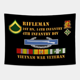 1st Bn 14th Inf - 4th ID - Rifleman - PFC - Vietnam Vet Tapestry