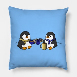 Jewish Penguins at Hanukkah Pillow