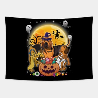 Bloodhound Dog Mummy Witch Moon Ghosts Happy Halloween Thanksgiving Merry Christmas Day Tapestry