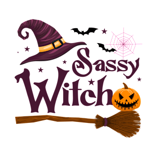 Sassy Witch Halloween Funny Witchy Vibes Spooky Season Women T-Shirt