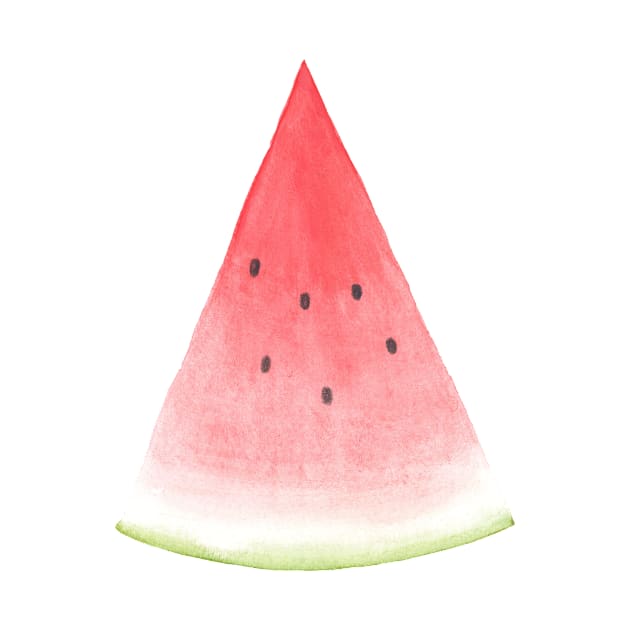 Watermelon Triangle ~ Watercolor Fruit Painting by aurin