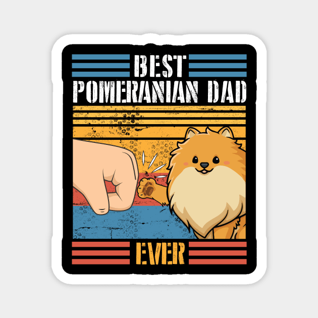 Pomeranian Dog And Daddy Hand To Hand Best Pomeranian Dad Ever Dog Father Parent July 4th Day Magnet by joandraelliot