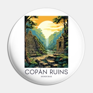 A Pop Art Travel Print of the Copán Ruins - Honduras Pin