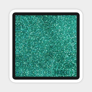 Sparkly Mermaid Green Aqua Glitter Magnet