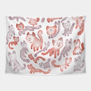 Cute Watercolor Cats Tapestry