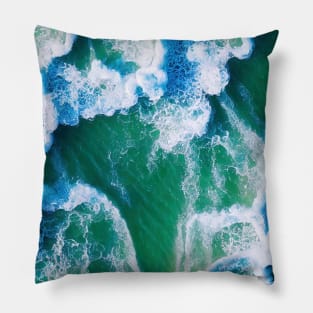 Ocean waves, top view, seamless pattern Pillow