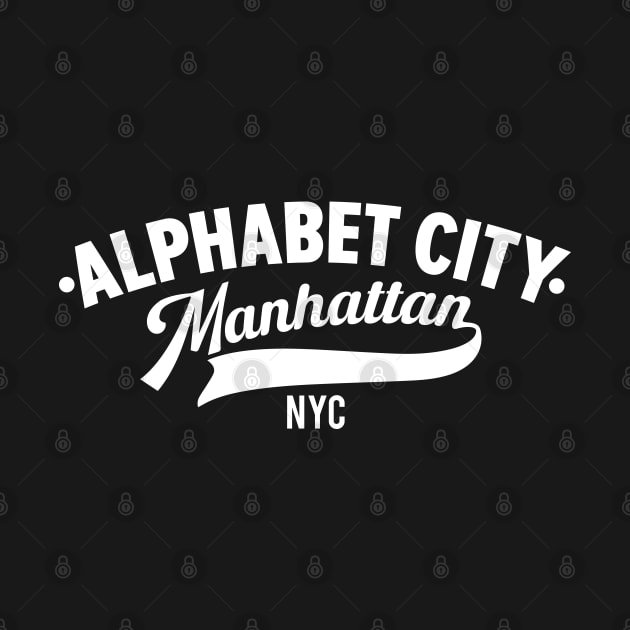 Alphabet City Manhattan Minimal Typo Art - T-Shirt & Apparel Design by Boogosh