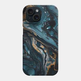 Blue Paint Affect Marble Pattern Design Phone Case