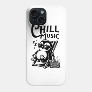 CHILL OUT MUSIC  - Chillax Penguin (black) Phone Case