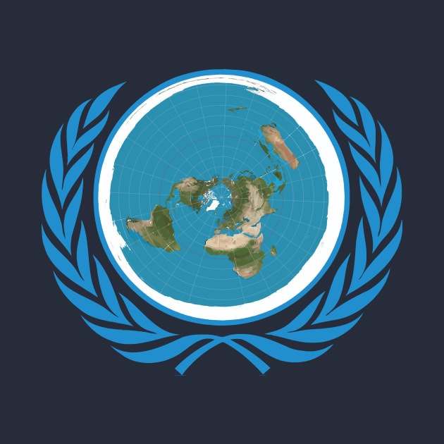 UNofficial UN Logo United Nations of Flat Earth by Teenugs