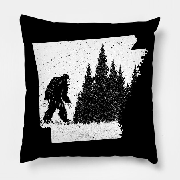 Arkansas Bigfoot Pillow by Tesszero