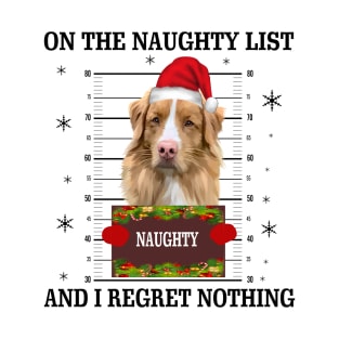 mugshot dog-On The Naughty List And I Regret Nothing T-Shirt