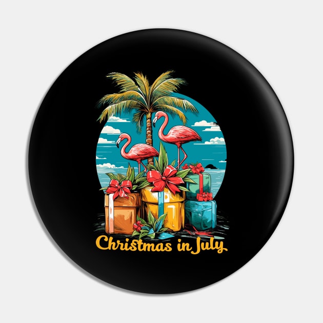 Sunny Sleigh Bells | 'Christmas in July' Celebration T-Shirt Pin by Indigo Lake