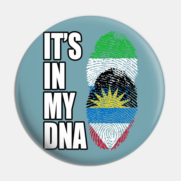 Sierra Leonean And Antiguan Vintage Heritage DNA Flag Pin by Just Rep It!!