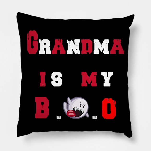 GRANDMA Is My Boo funny Halloween Tee Shirt Pillow by zoomade