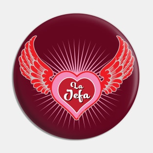 La Jefa Winged Heart Pin