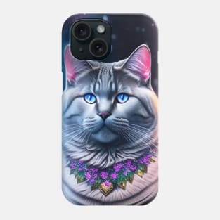 British Shorthair Cat Glows in a Winter Wonderland Phone Case