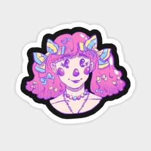 Decora Girl Portrait Sticker Magnet