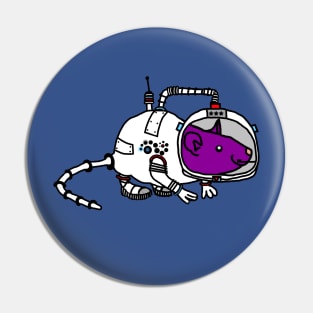 Astronaut Space Commander Sci Fi Purple Rat Pin