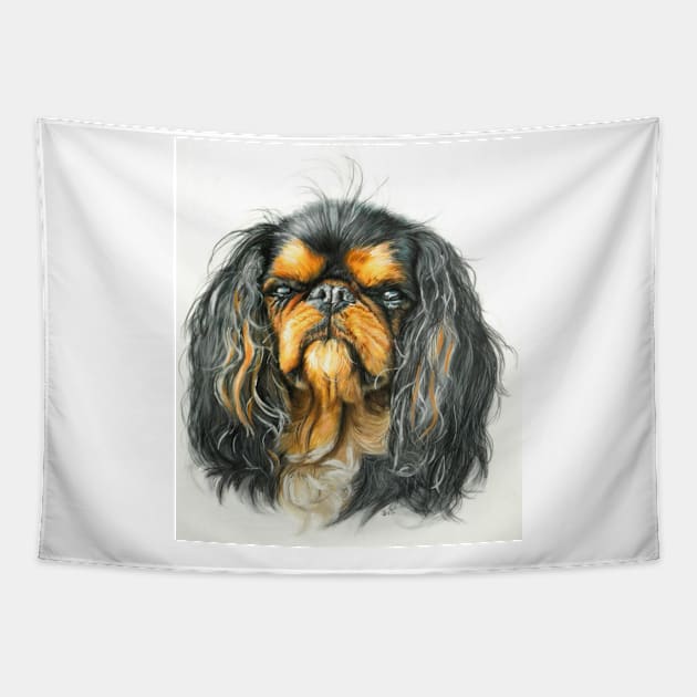 King Charles Spaniel Portrait Tapestry by BarbBarcikKeith