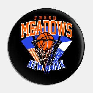 Fresh Meadows New York Basketball Throwback Pin