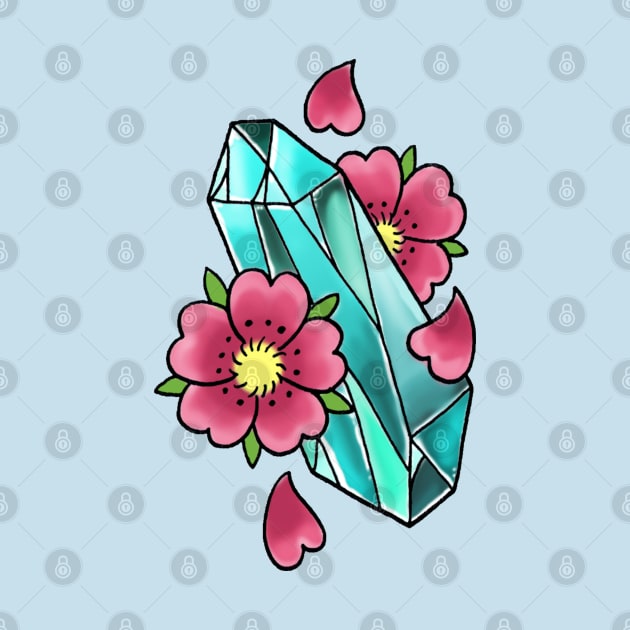 Crystal Flowers by Luckyponytattoo