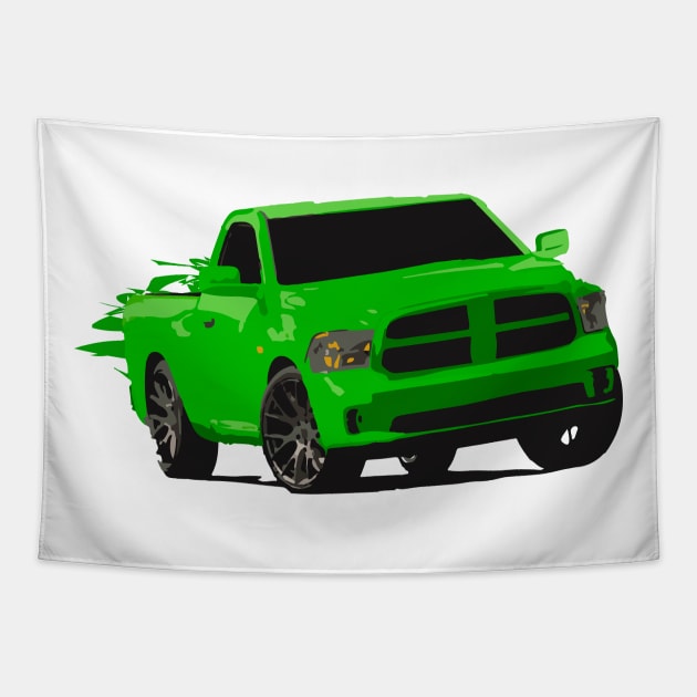 Dodge Ram green Tapestry by mfz