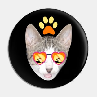 Meowvellous Moments: Cat's Sunglasses Summer Escapade Pin