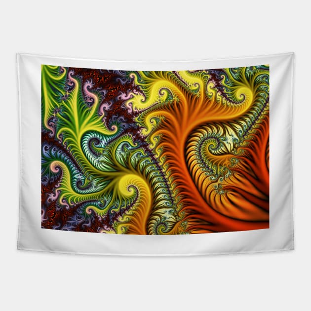 Psychedelic Rainbow Spiral Tapestry by pinkal