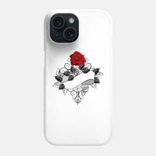 Red Rose with Ribbon Phone Case