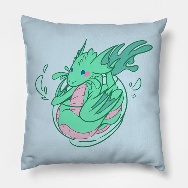 Water Chibi Serpent Pillow by kelsmister