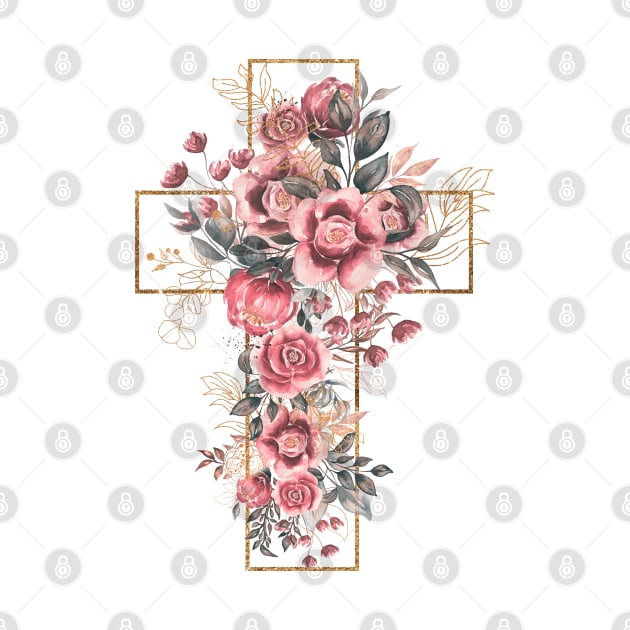 Christian Flowers Cross by HobbyAndArt