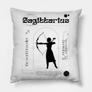 Sagittarius Zodiac Sign Personality Card Pillow