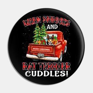 Warm Snuggles And Rat Terrier Cuddles Truck Tree Christmas Gift Pin