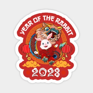 Year Of The Rabbit 2023 Chinese New Year 2023 Lion Dance Magnet