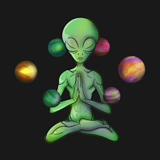 Spiritual Zen meditation Alien T-Shirt