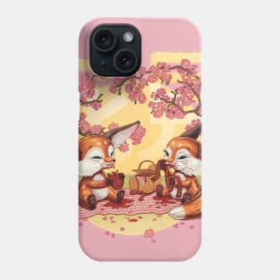 Hanami Fox Picnic (pink) T Shirt Phone Case