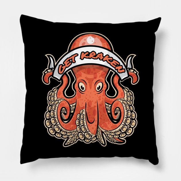 Lets Get Kraken Pillow by teeleoshirts