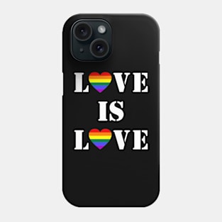 Gay Pride Vintage Rainbow Heart LGBT Love is Love Phone Case