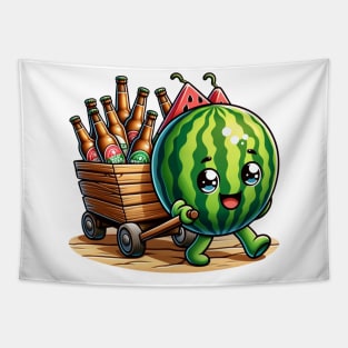 Watermelon Beer Wagon - The Refreshing Party Rollout Tapestry