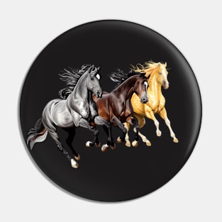 Running Horses Pin