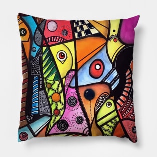 Abstract Art... and some birds... Pillow