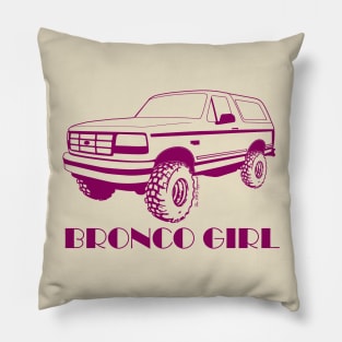 Bronco Girl - 1992-1996 Front Dark Pink Print Pillow